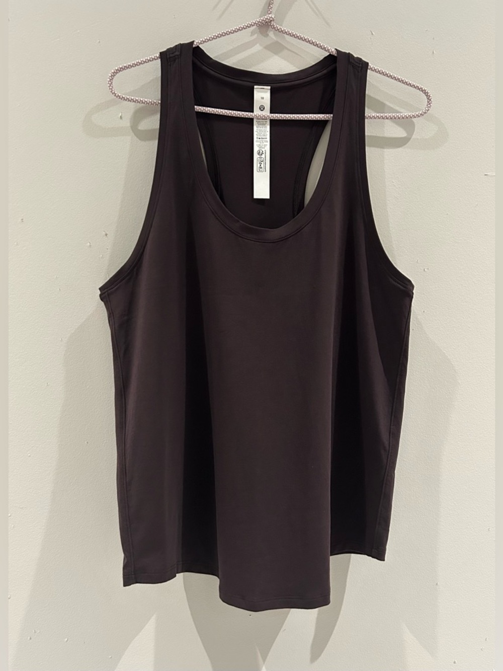 Lululemon Racerback Tank Top Size 10 Espresso Brown Pima Cotton Stretch